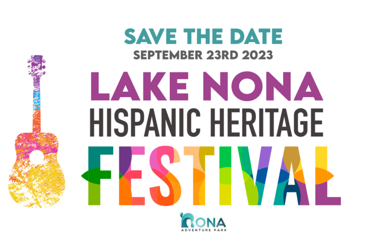 lake nona festival poster with rainbow colors